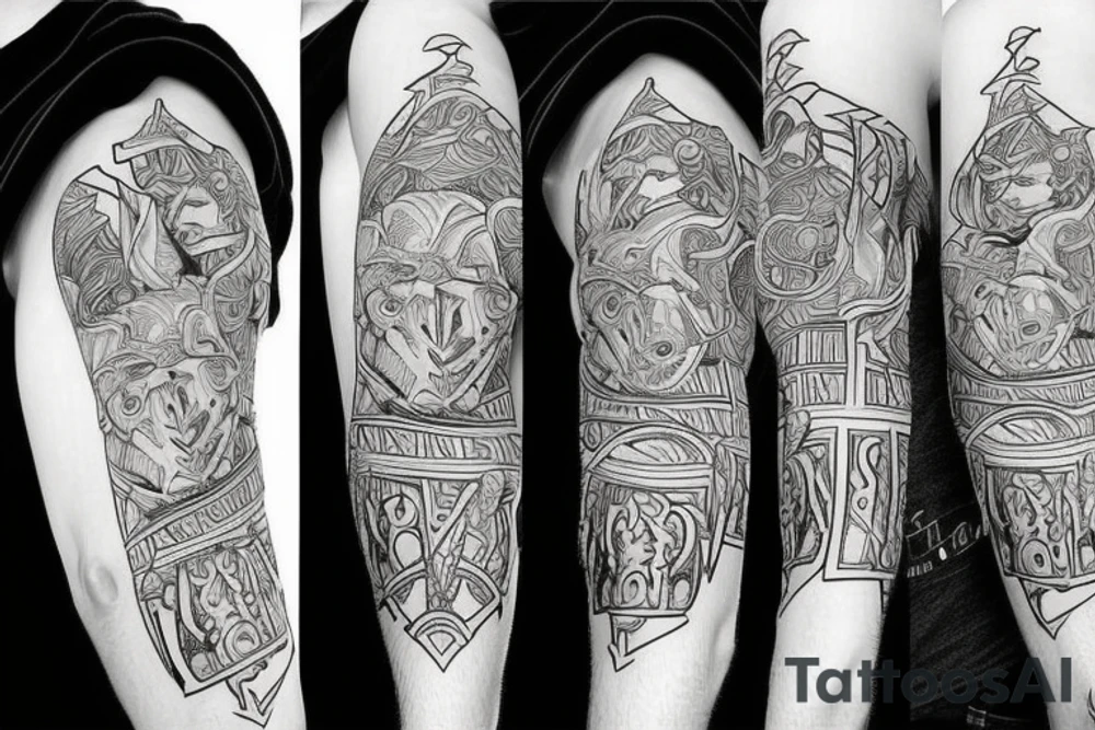 Warrior fighting tattoo idea