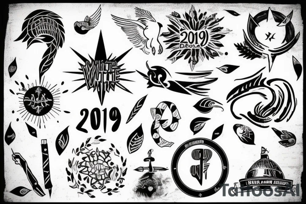 Write 2019 and add some freedom symbol tattoo idea