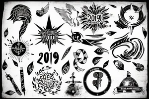 Write 2019 and add some freedom symbol tattoo idea