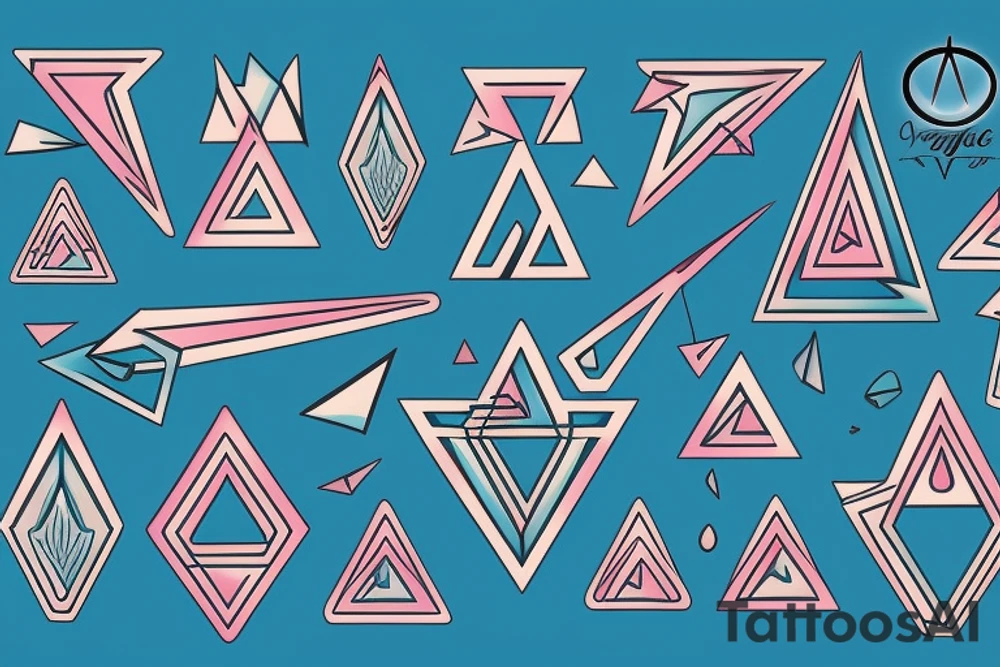 triangle with a wave inside tattoo idea
