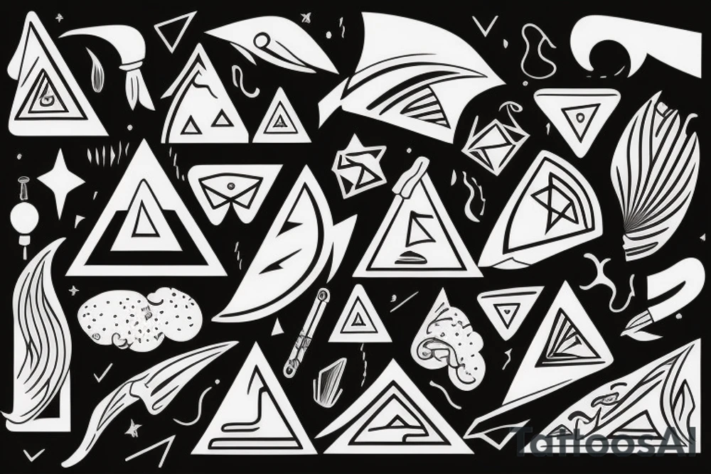 triangle with a wave inside tattoo idea