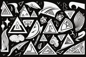 triangle with a wave inside tattoo idea