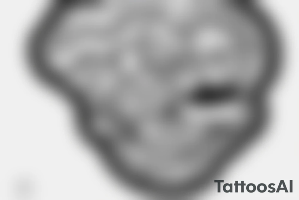 Head with brains and clouds, anxiety, overthinking tattoo idea