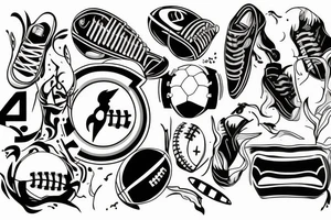 11, football, name Sara, 22.6.2023 tattoo idea