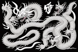 Eternal Dragon Shenron fight with heart of a lion tattoo idea