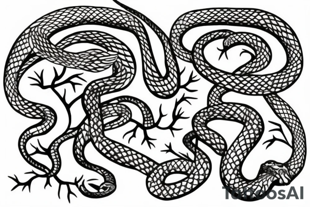 Tree with snakes as branches tattoo idea