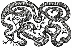 Tree with snakes as branches tattoo idea