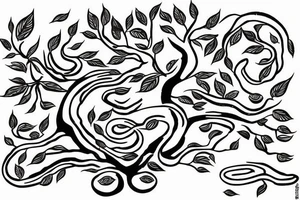 Tree with snakes as branches tattoo idea