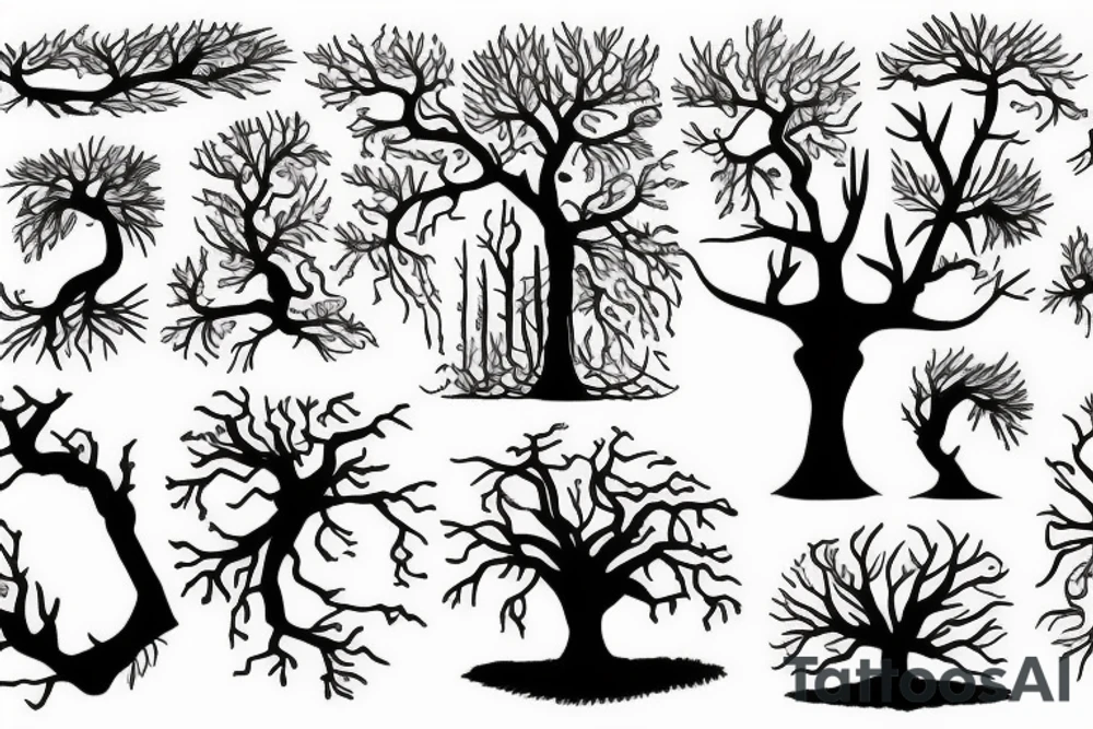 Tree with head pondering existence tattoo idea