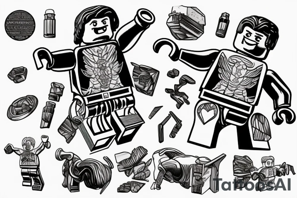 A lego man struggling to hold the world on his shoulders
Atlas greek mythology tattoo idea