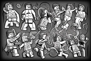A lego man struggling to hold the world on his shoulders
Atlas greek mythology tattoo idea