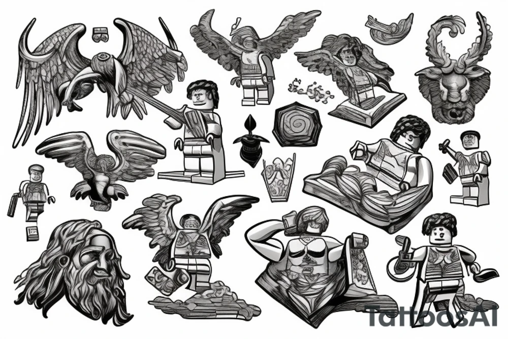 A lego Atlas from greek mythology tattoo idea