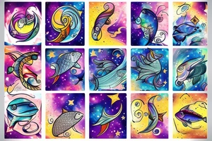 galaxy and Fish tattoo idea