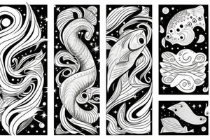 galaxy and Fish tattoo idea