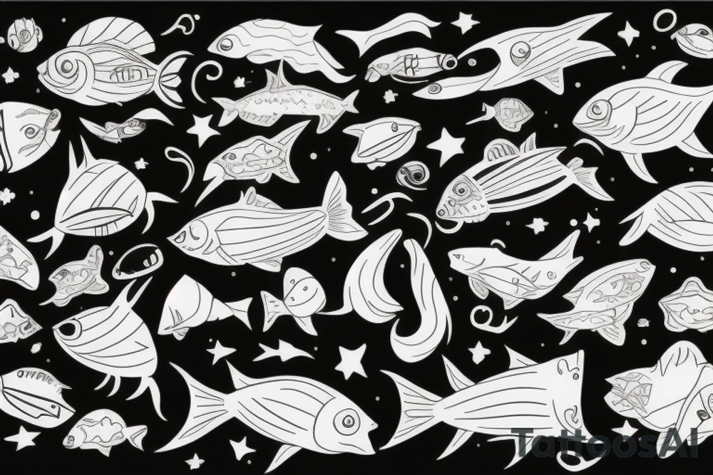space
 and Fish tattoo idea