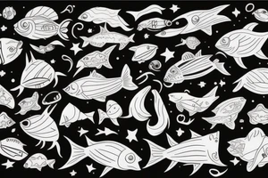 space
 and Fish tattoo idea