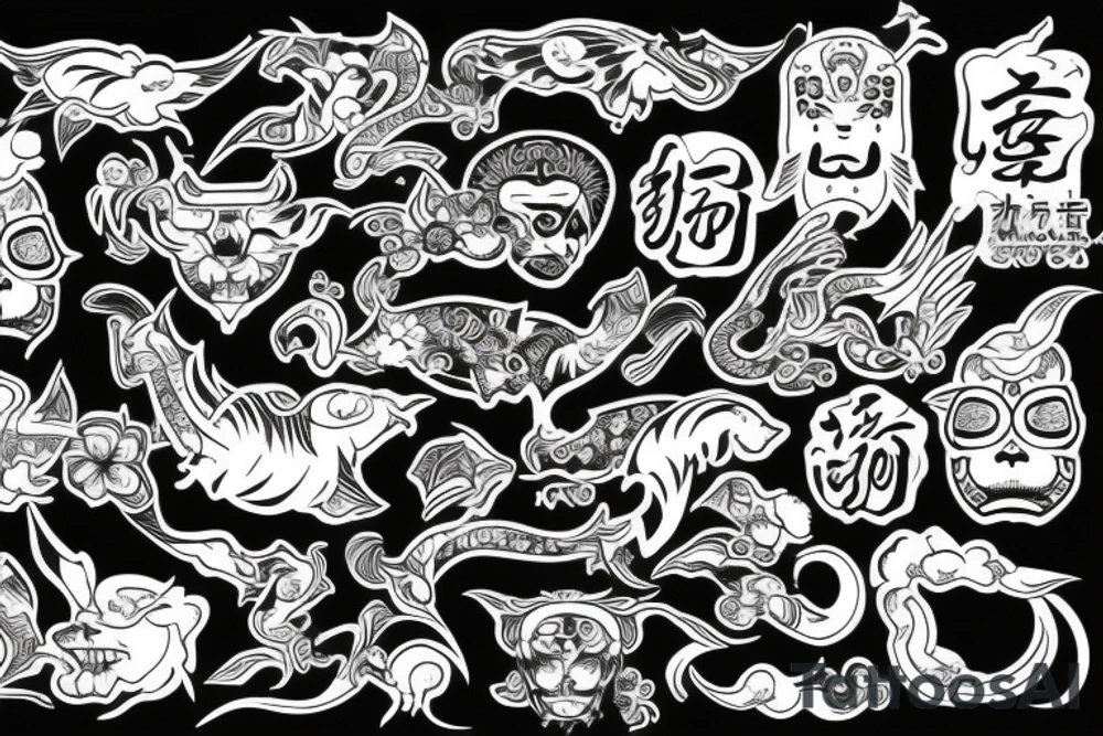 Japanese yakuza armband tattoo idea