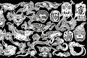 Japanese yakuza armband tattoo idea