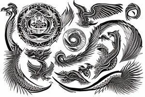 Tribal arm elegant phenix ohm tattoo idea