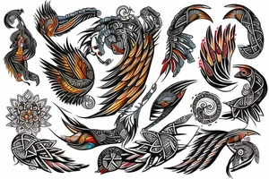 Tribal arm elegant phenix ohm tattoo idea