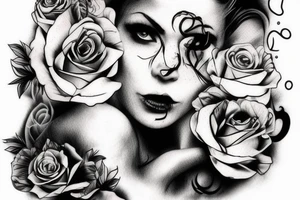 Girl, maska, smoke tattoo idea
