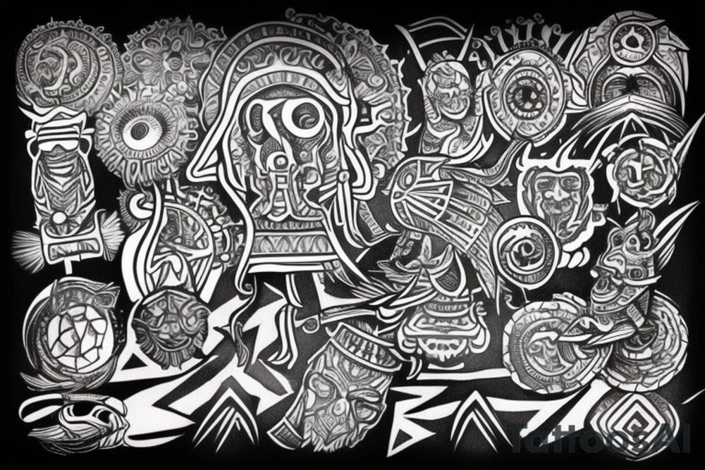 Tribal arm ohm tattoo idea