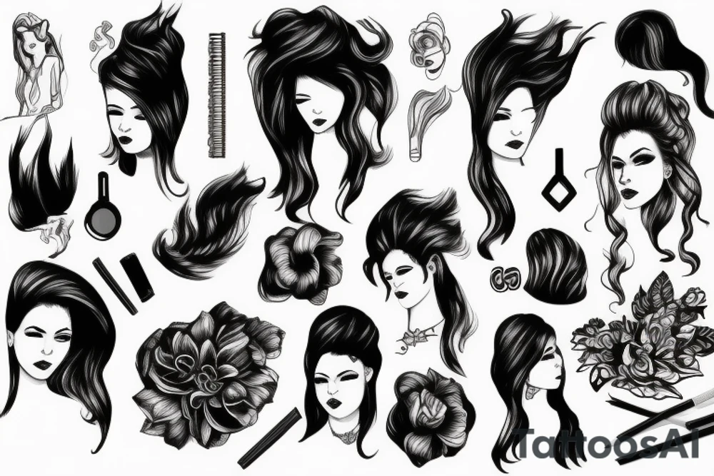Girl, hair, smoke tattoo idea