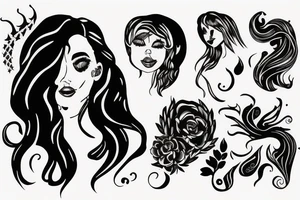 Girl, hair, smoke tattoo idea