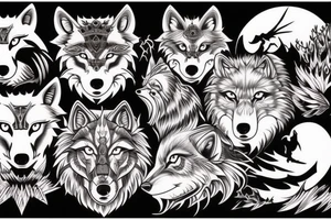 Intense wolf tattoo idea