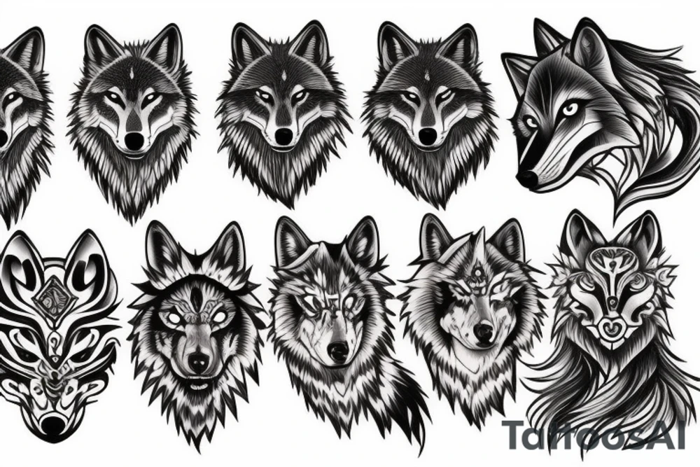 Intense wolf tattoo idea