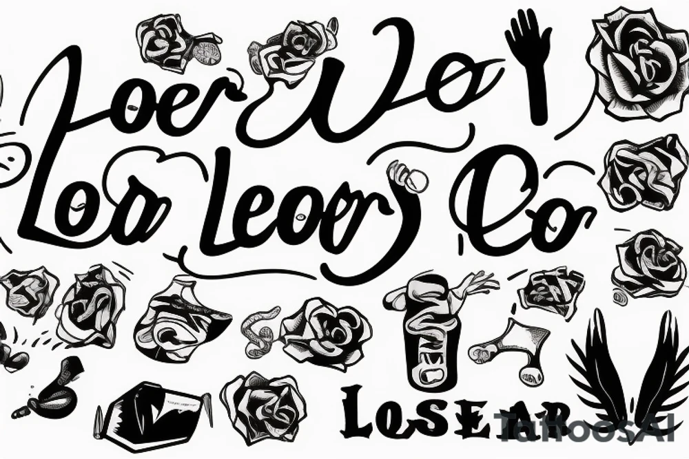 Hand with poop in it with the word Loser over it tattoo idea