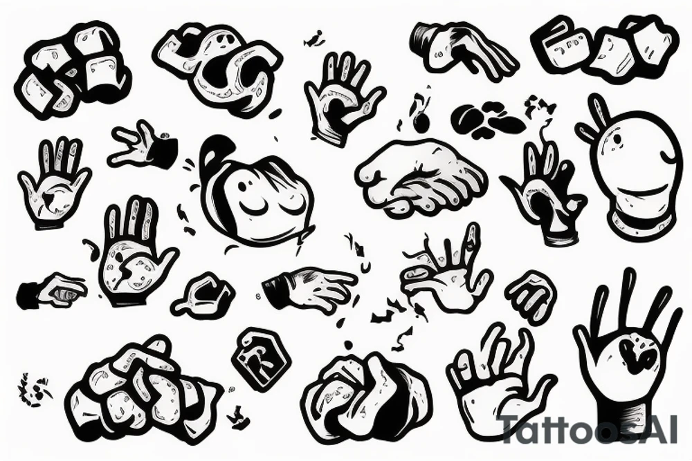 Hand with poop in it tattoo idea