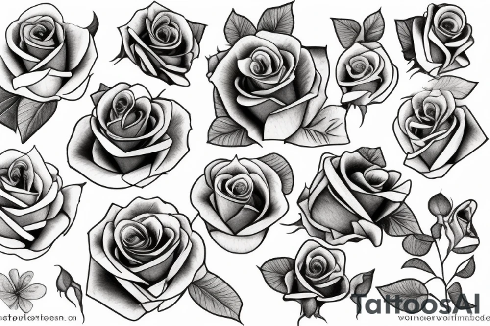 roses and lilac in composition from the hip to underboob tattoo idea