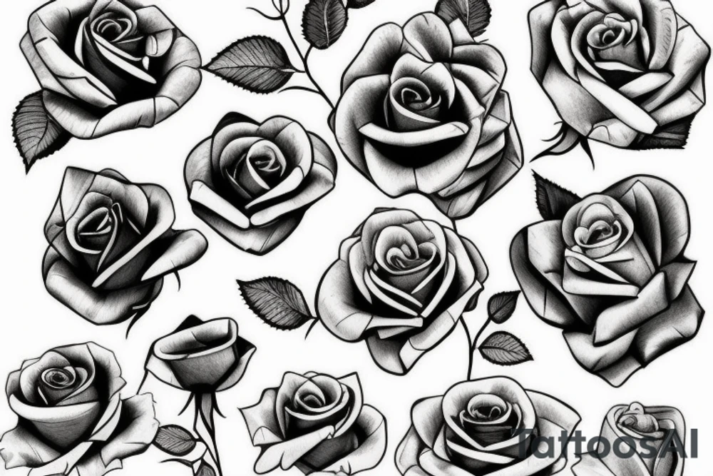 roses and lilac tattoo idea