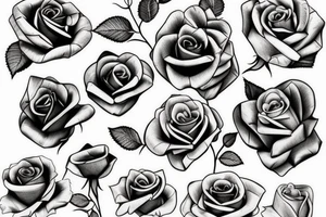 roses and lilac tattoo idea