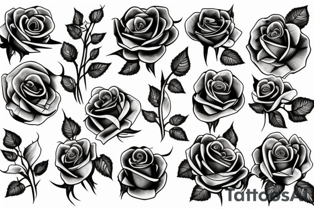 roses and lilac tattoo idea