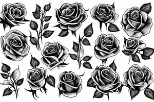 roses and lilac tattoo idea