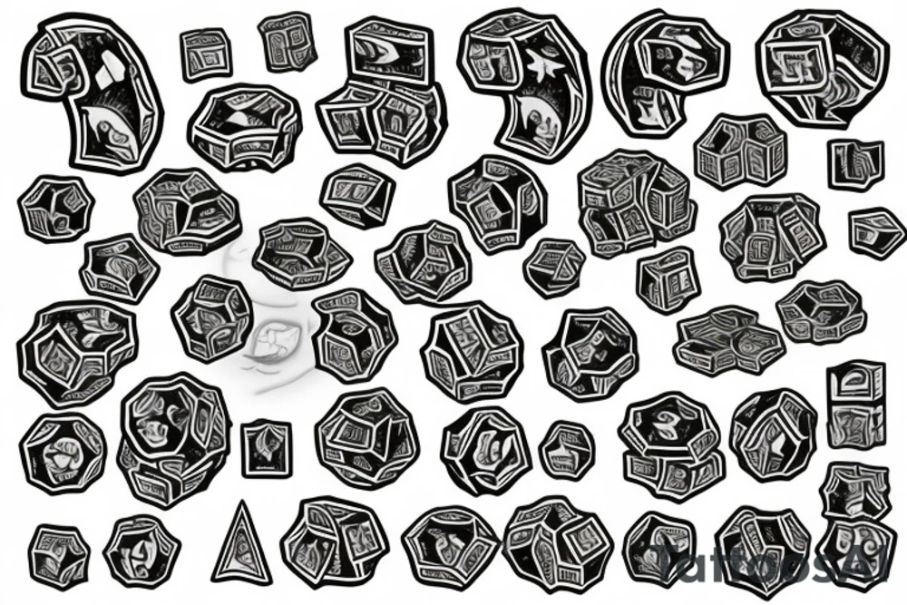dice with money tattoo idea