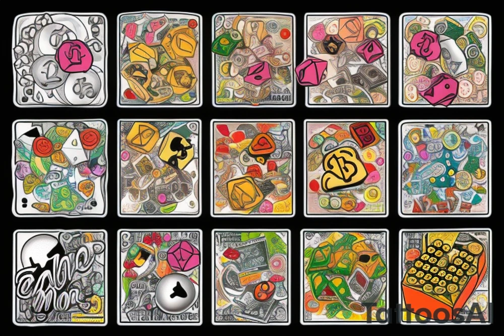 dice with money tattoo idea