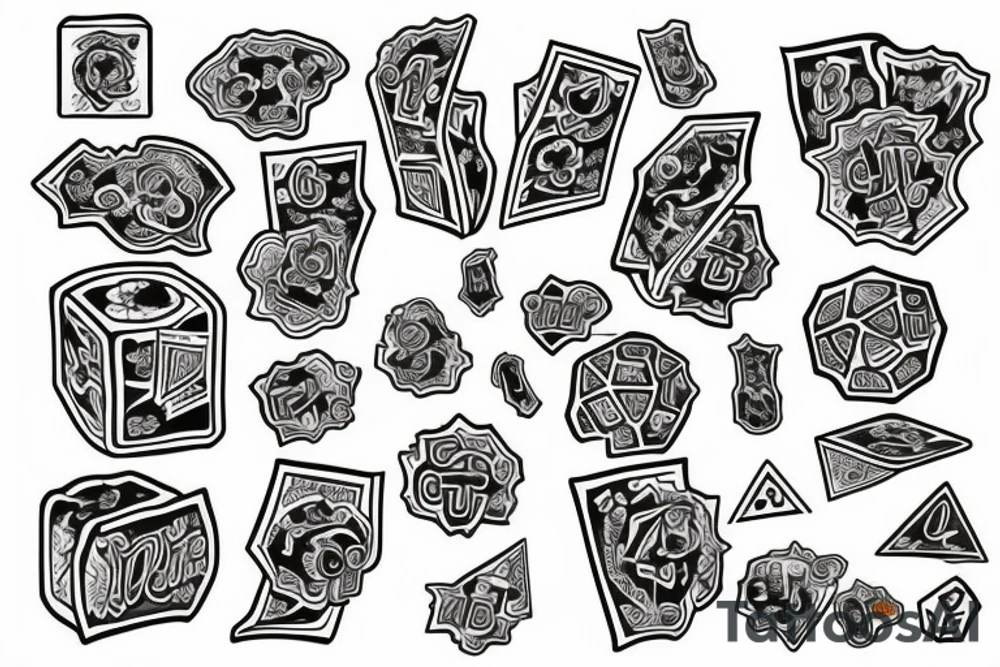dice and money tattoo idea