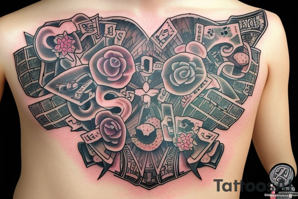 dice with cash tattoo idea
