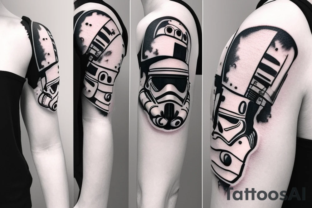storm trooper helmet with a bit of cloud background tattoo idea storm trooper helmet with a bit of cloud background tattoo idea