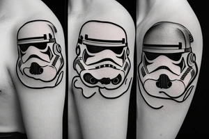 storm trooper helmet with a bit of cloud background tattoo idea