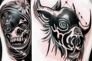 Death as a bull tattoo idea