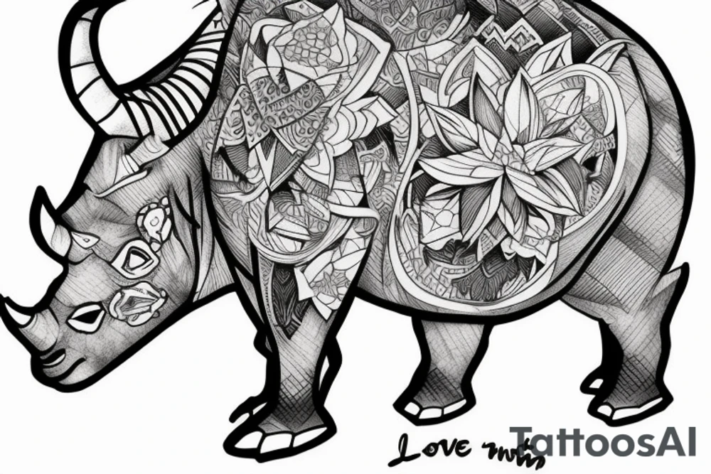 love of goat and rhino. tattoo idea