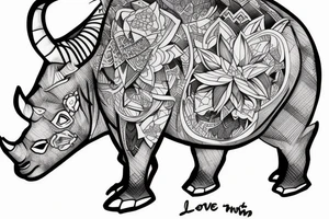 love of goat and rhino. tattoo idea