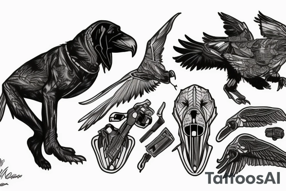Bloodhound from Apex Legends with Raven tattoo idea