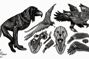 Bloodhound from Apex Legends with Raven tattoo idea