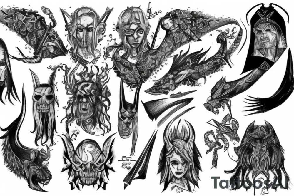 Witcher demon slavic tattoo idea