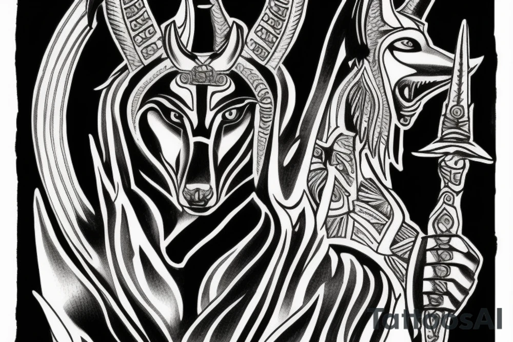 Warrior Anubis tattoo idea